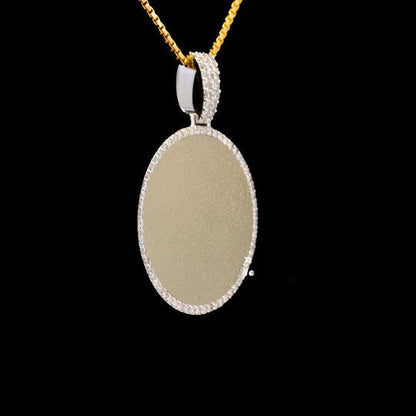 Moissanite Custom Round Shape Photo Pendant For Memories