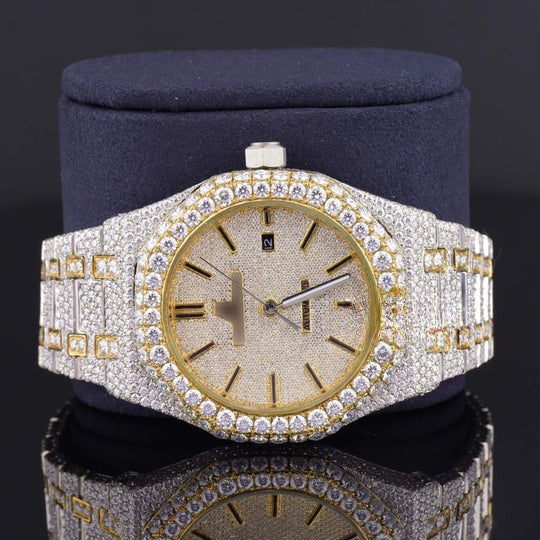 AP Classic Fully Iced Out Moissanite Watch
