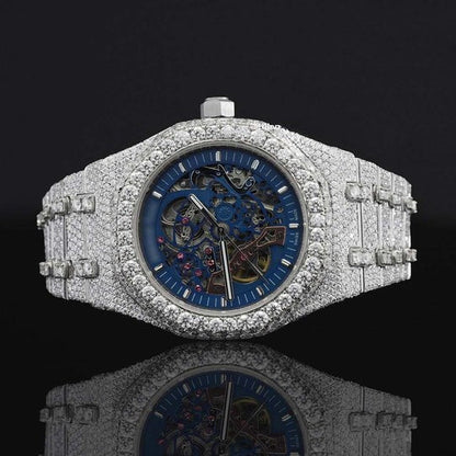AP Fashionable Moissanite Watch Diamond Iced Out Automatic Movement For Men