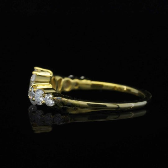 1.2ct Pear And Round Moissanite Band For Women