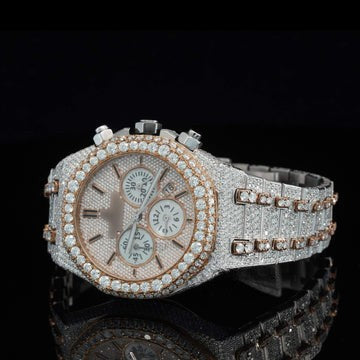 AP Fabulous Iced Out Bust Down Moissanite Diamond Automatic Watch