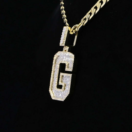 Custom Classic G Initial Moissanite Diamond Iced Out Hip Hop Pendant