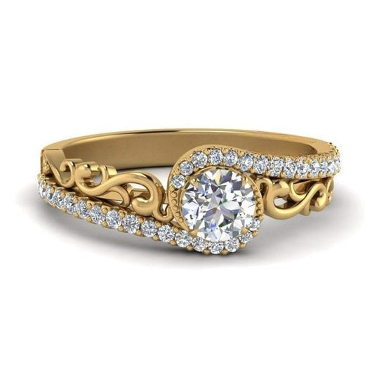 Bypass Halo 1.50ct Round Cut Moissanite Diamond