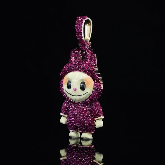 1.5CT Diamond Labubu Pendant