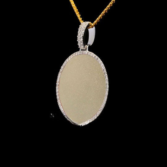 Moissanite Custom Round Shape Photo Pendant For Memories