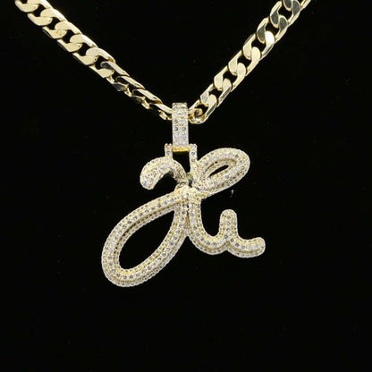 Custom H Initial Moissanite Diamond Fancy Iced Out Hip Hop Pendant