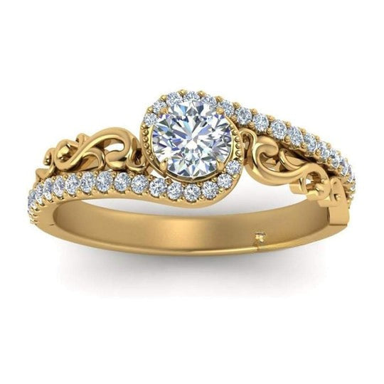 Bypass Halo 1.50ct Round Cut Moissanite Diamond