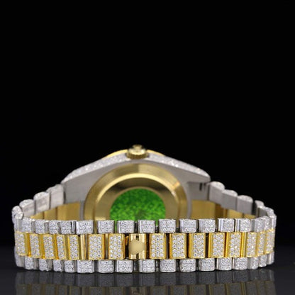 RLX Fully Moissanite Watch With Arabic Number Iced Out Automatic Watch