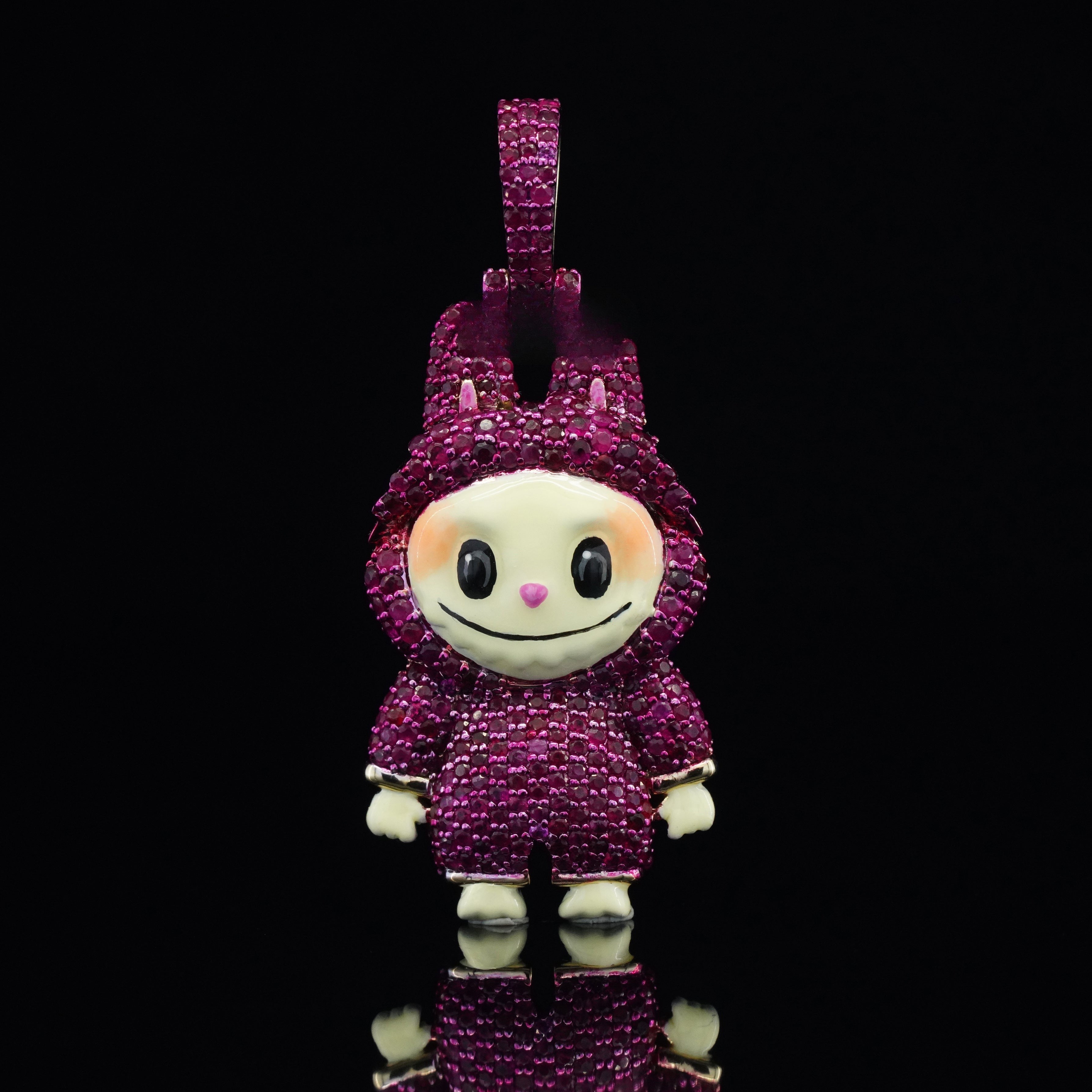 1.5CT Diamond Labubu Pendant