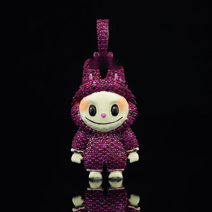 1.5CT Diamond Labubu Pendant