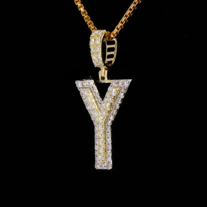 Custom Y Initial Moissanite Diamond Iced Out Hip Hop Pendant