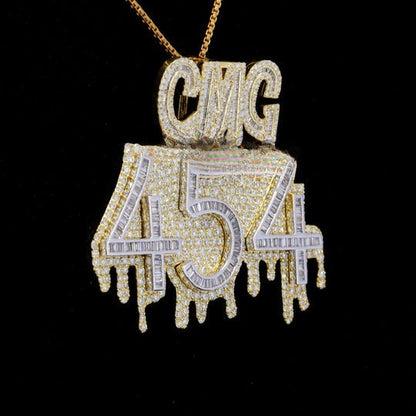 Custom 454 Moissanite Round Shape Diamond Totally Hip Hop Pendant