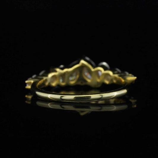 1.2ct Pear And Round Moissanite Band For Women
