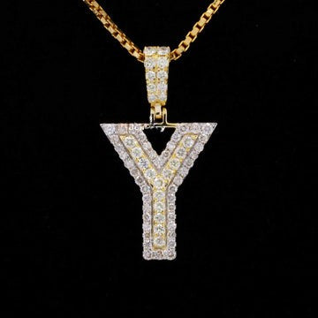 Custom Y Initial Moissanite Diamond Iced Out Hip Hop Pendant