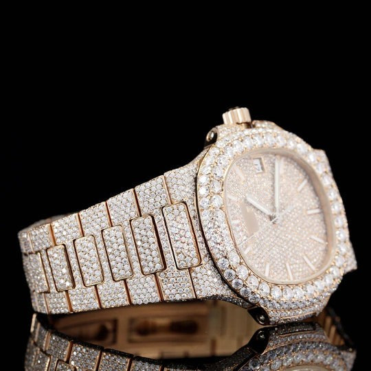 Patek Sapphire Crystal Glass Automatic Moissanite Watch For Men