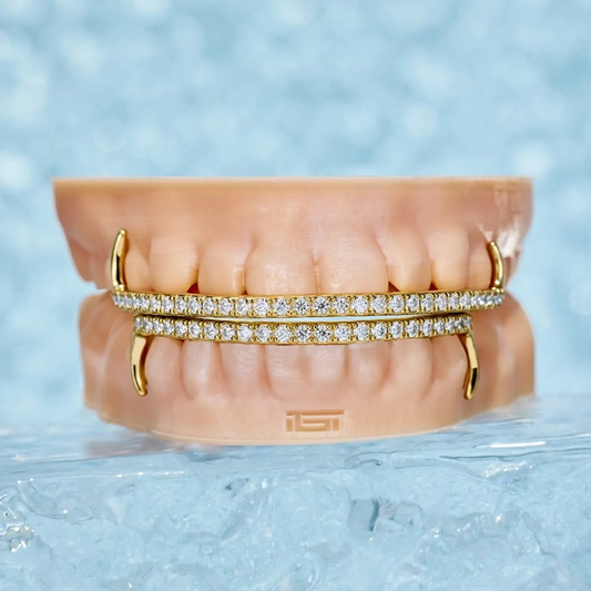 Wave Diamond Bar Grillz